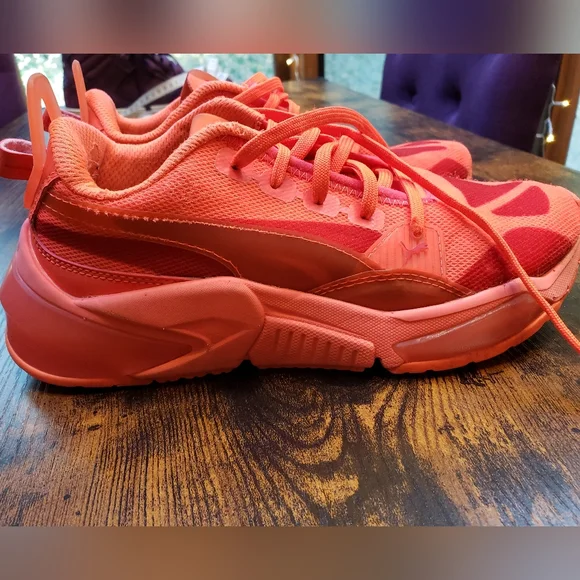 5.5 womens Puma lqdcell optic sheer orange sneakers - Picture 3 of 12